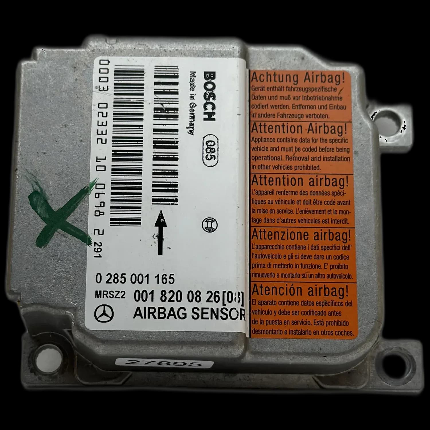 Calculateur airbag A 001 820 08 26 (03), Étiquette