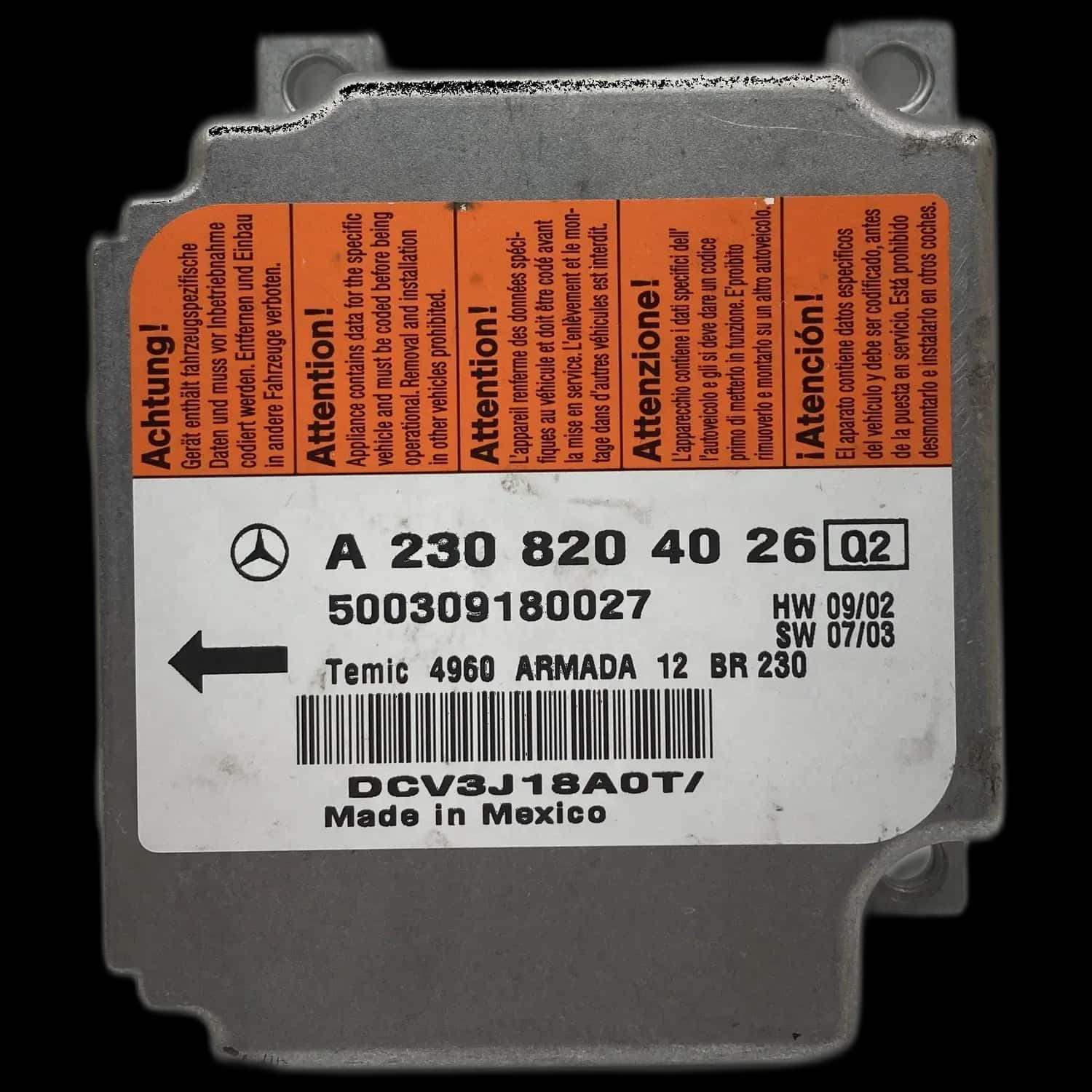 Mercedes-Benz SL R230 Airbag-Steuergerät Reparatur