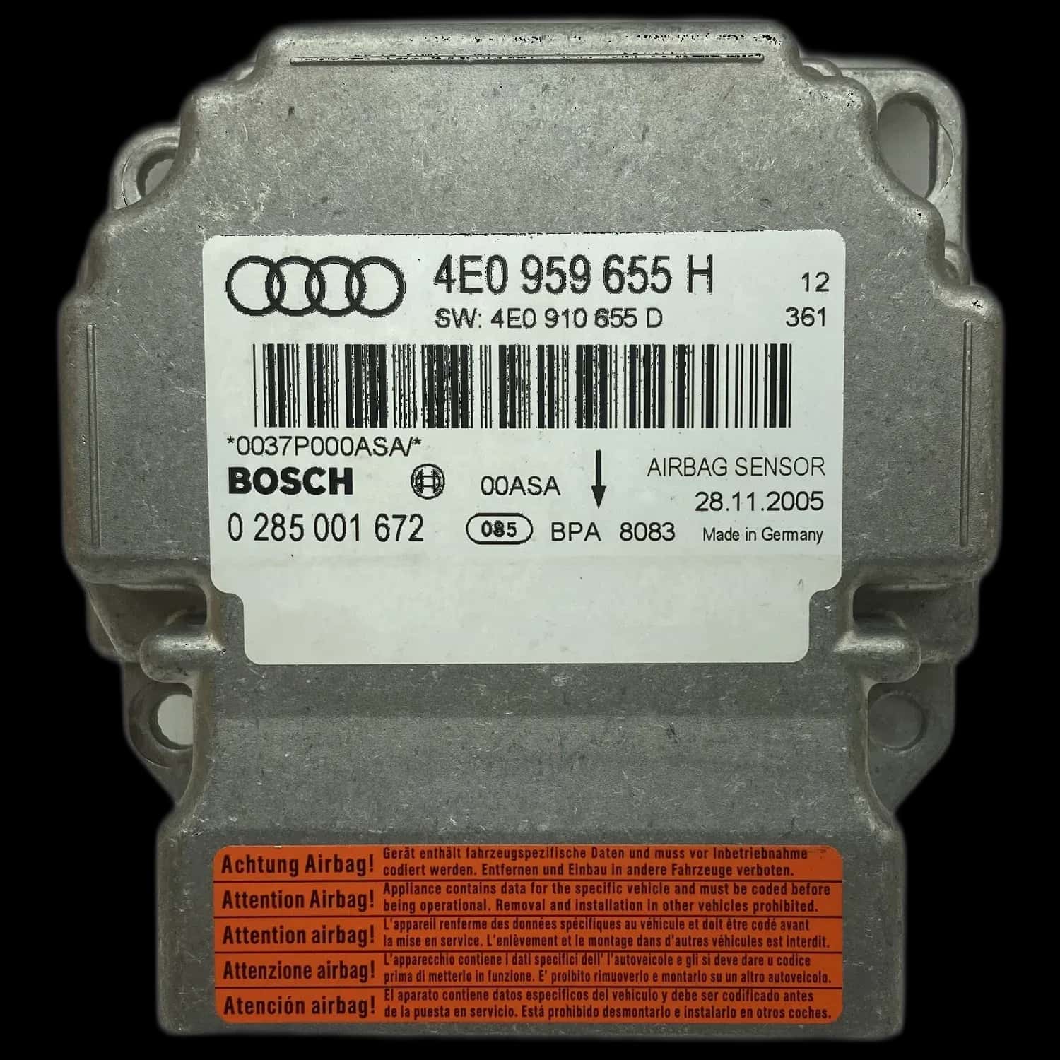 Réparation calculateur airbag Audi A8 D3 4E