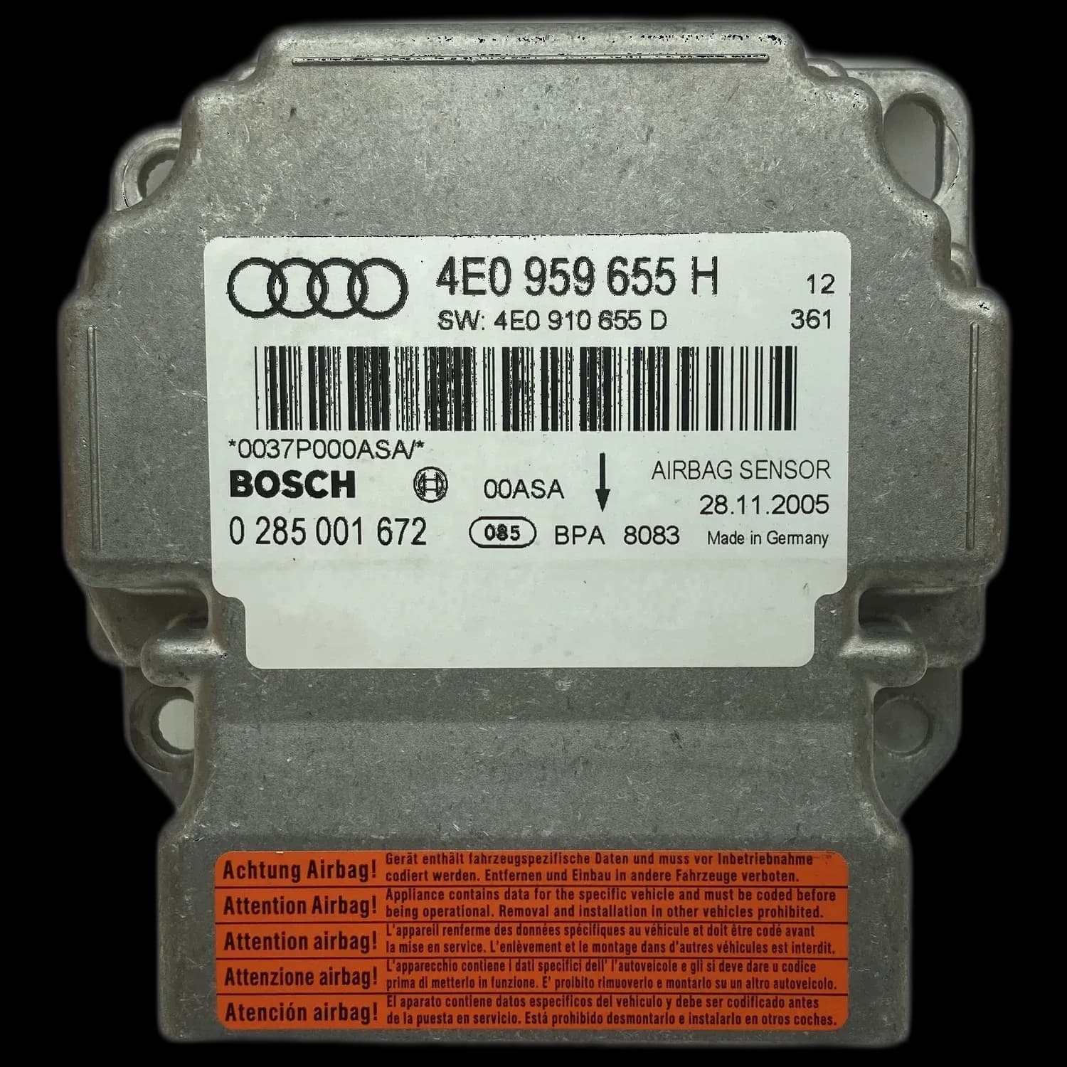 Réparation calculateur airbag Audi S8 D3