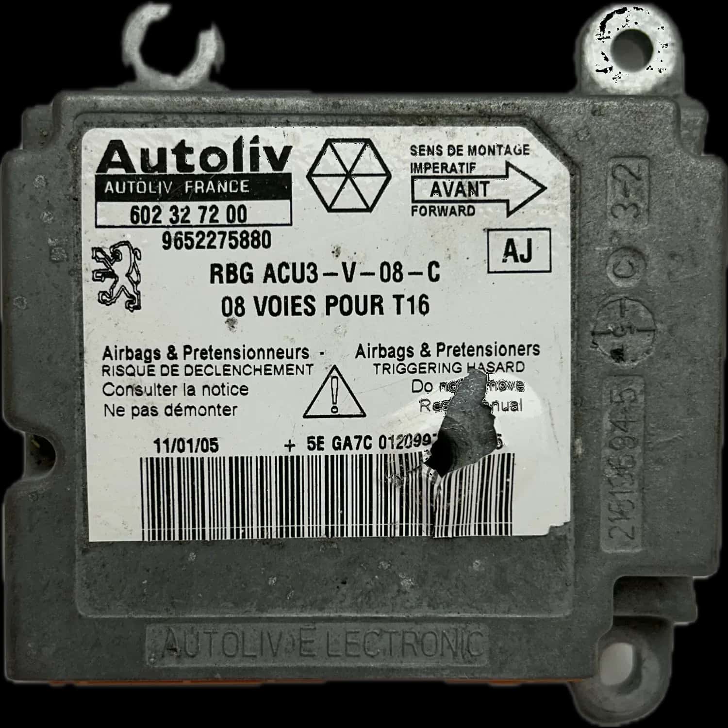Réparation calculateur airbag Peugeot 206 SW I