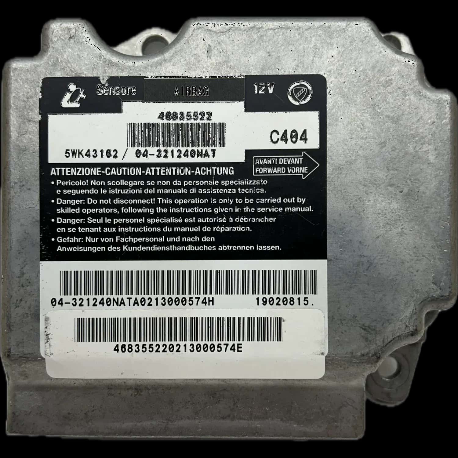 Réparation calculateur airbag Fiat Stilo 192