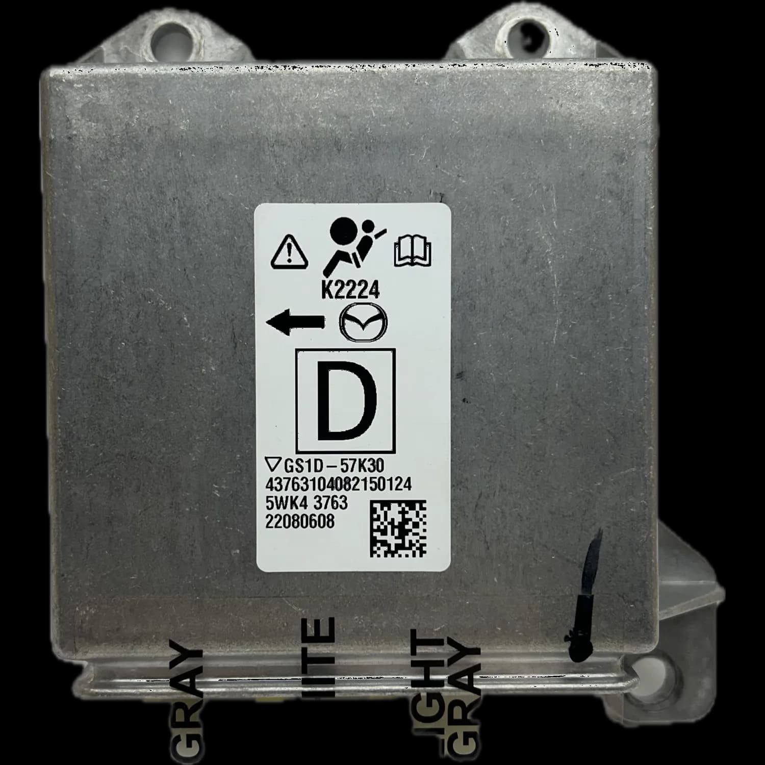 Calculateur airbag GS1D-57-K30A, Étiquette