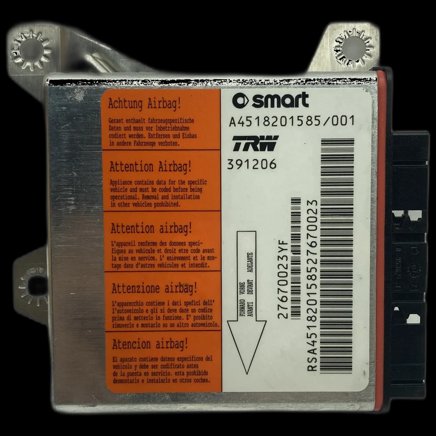 Réparation calculateur airbag Smart Fortwo C451