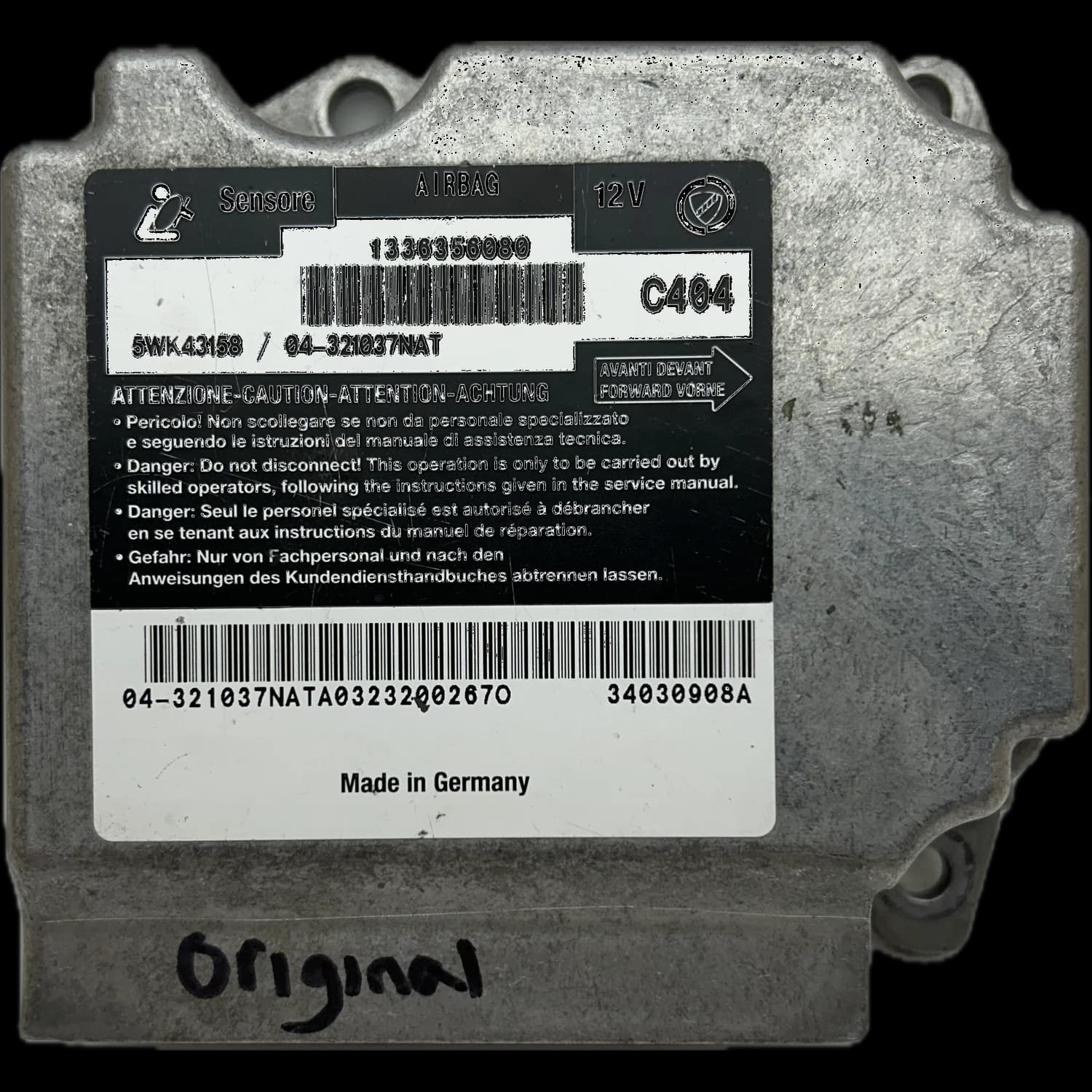 Airbag-Steuergerät 01336356080, Etikett