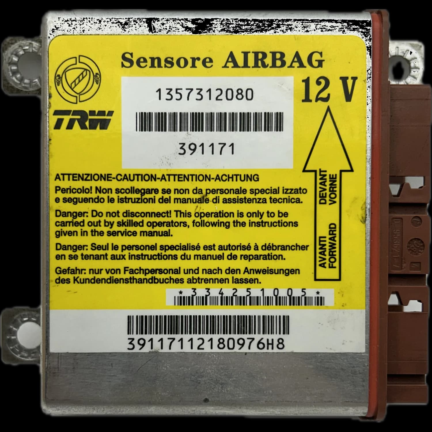Airbag-Steuergerät 01357312080, Etikett