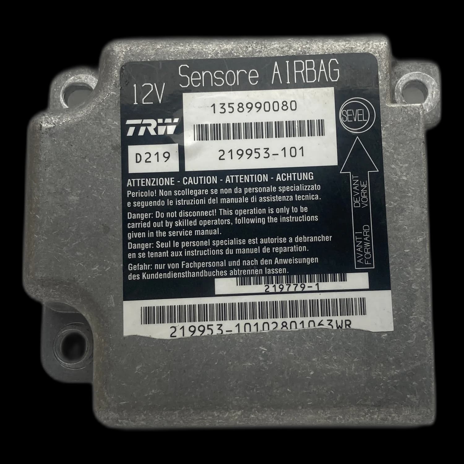 Airbag-Steuergerät 01358990080, Etikett