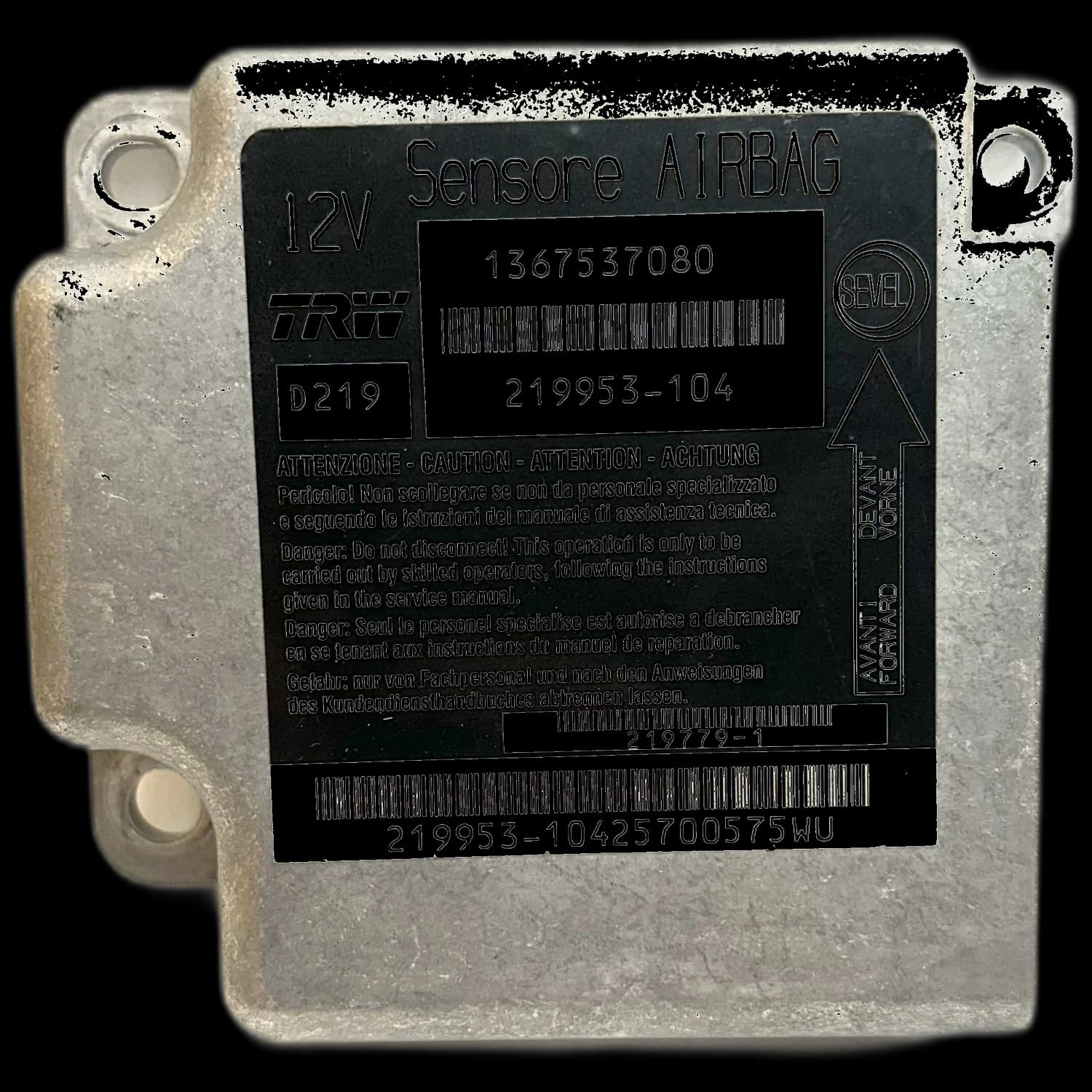 Airbag-Steuergerät 01367537080, Etikett