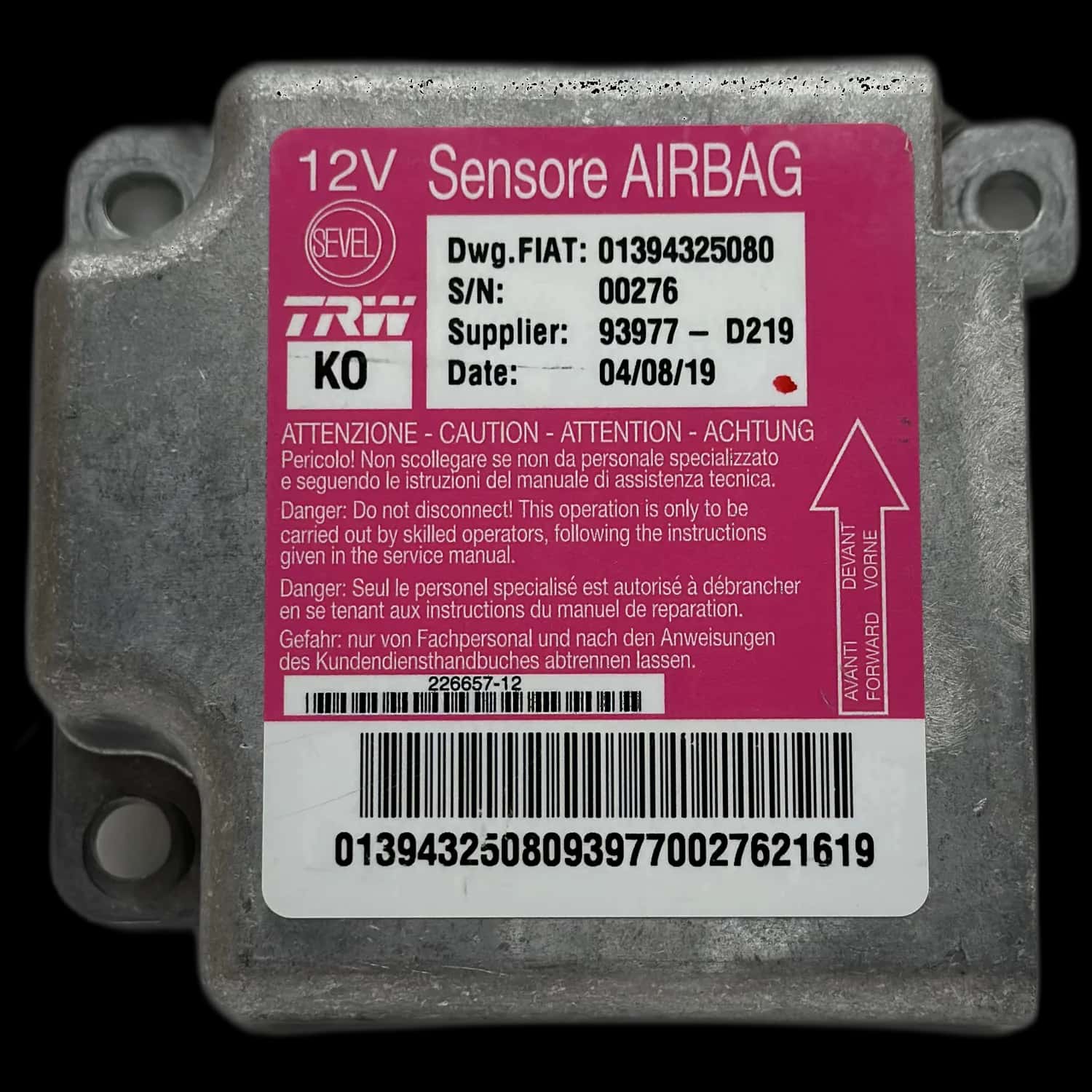 Fiat Ducato 250 Airbag-Steuergerät Reparatur