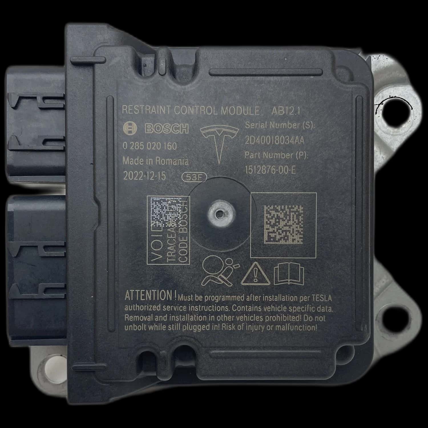Réparation calculateur airbag Tesla Model Y