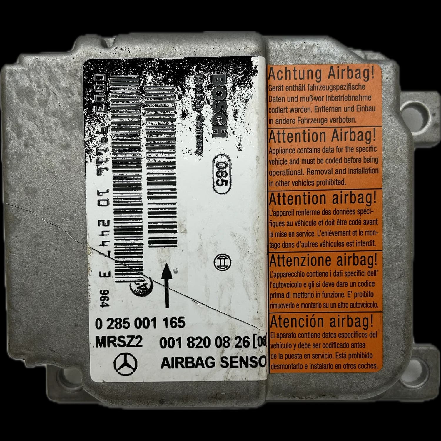 Calculateur airbag A 001 820 08 26 (08), Étiquette