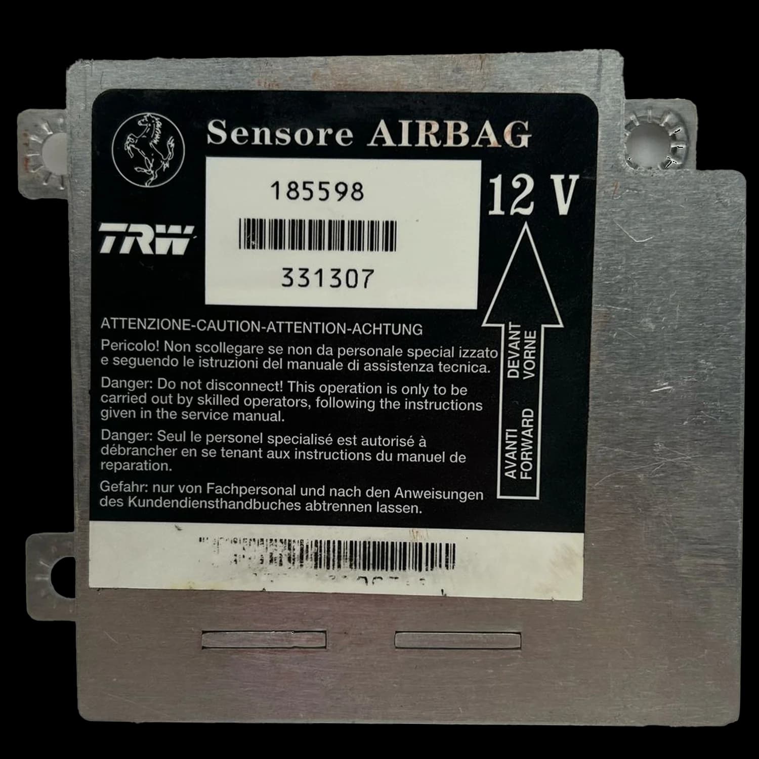 Calculateur airbag 185598, Étiquette