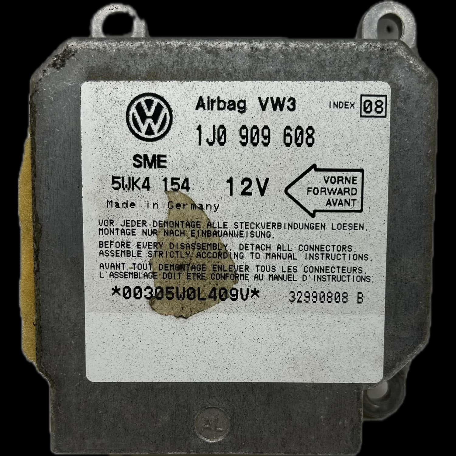 Réparation calculateur airbag Volkswagen Golf Cabrio 1E