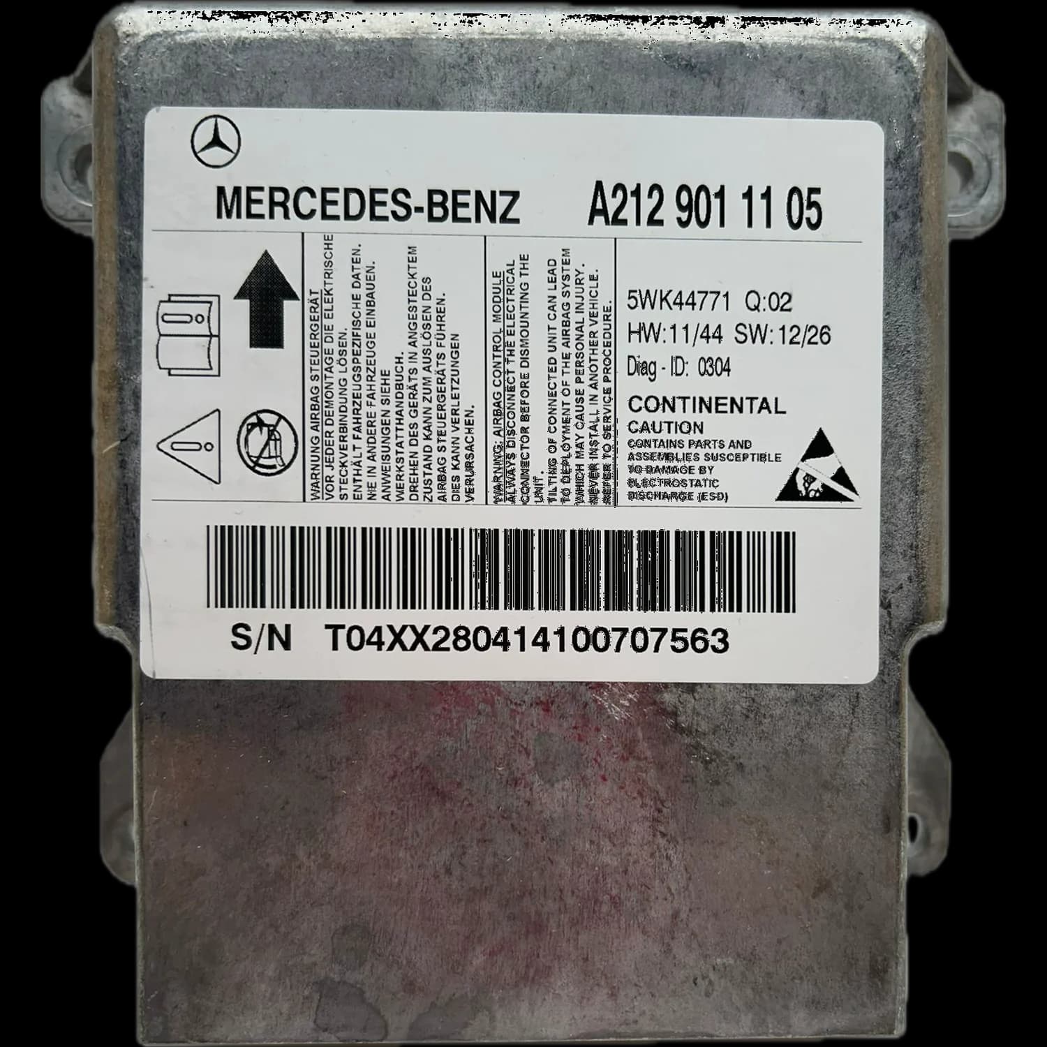 Airbag-Steuergerät A2129011105, Etikett