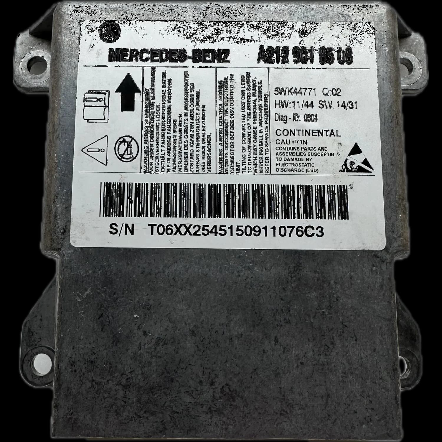 Airbag-Steuergerät A212 901 85 08, Etikett