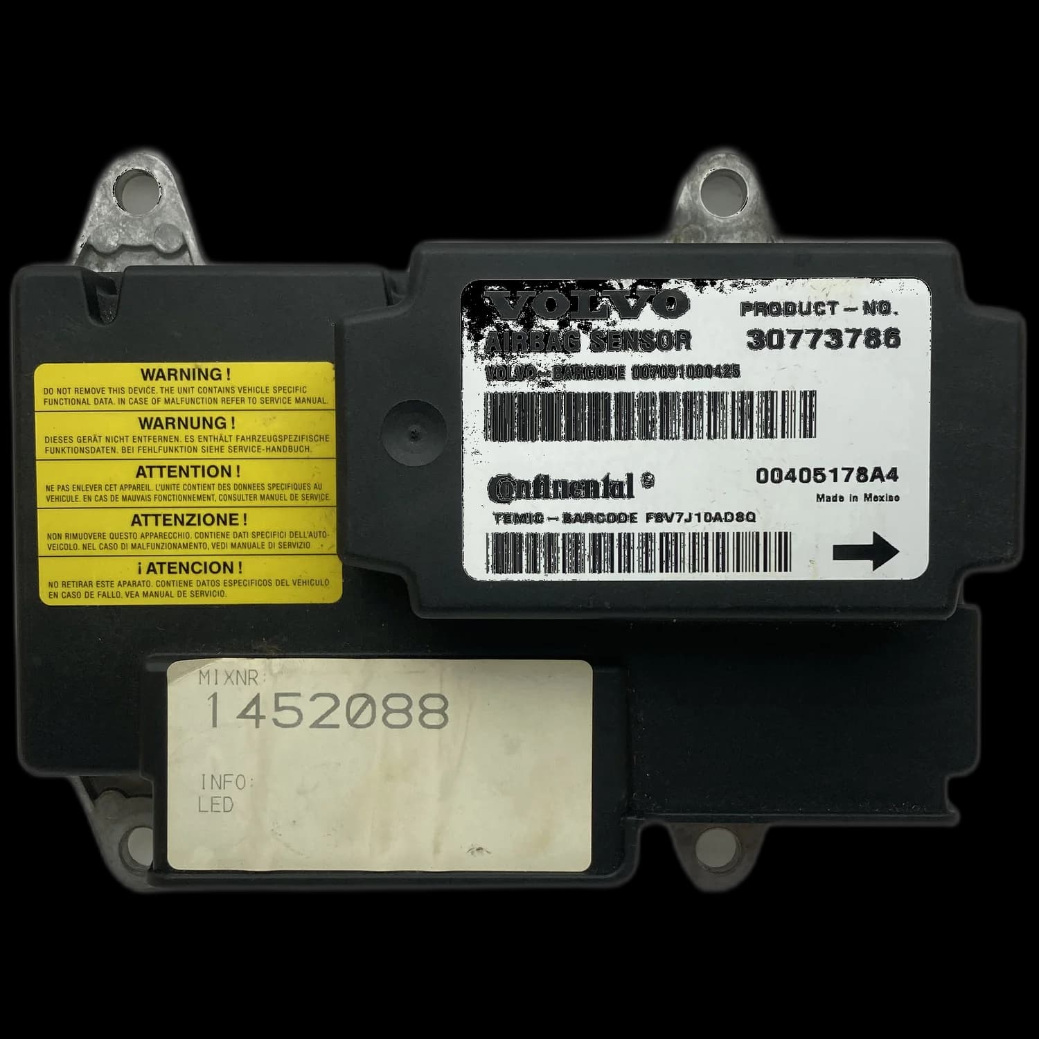 Airbag-Steuergerät 30773786, Etikett