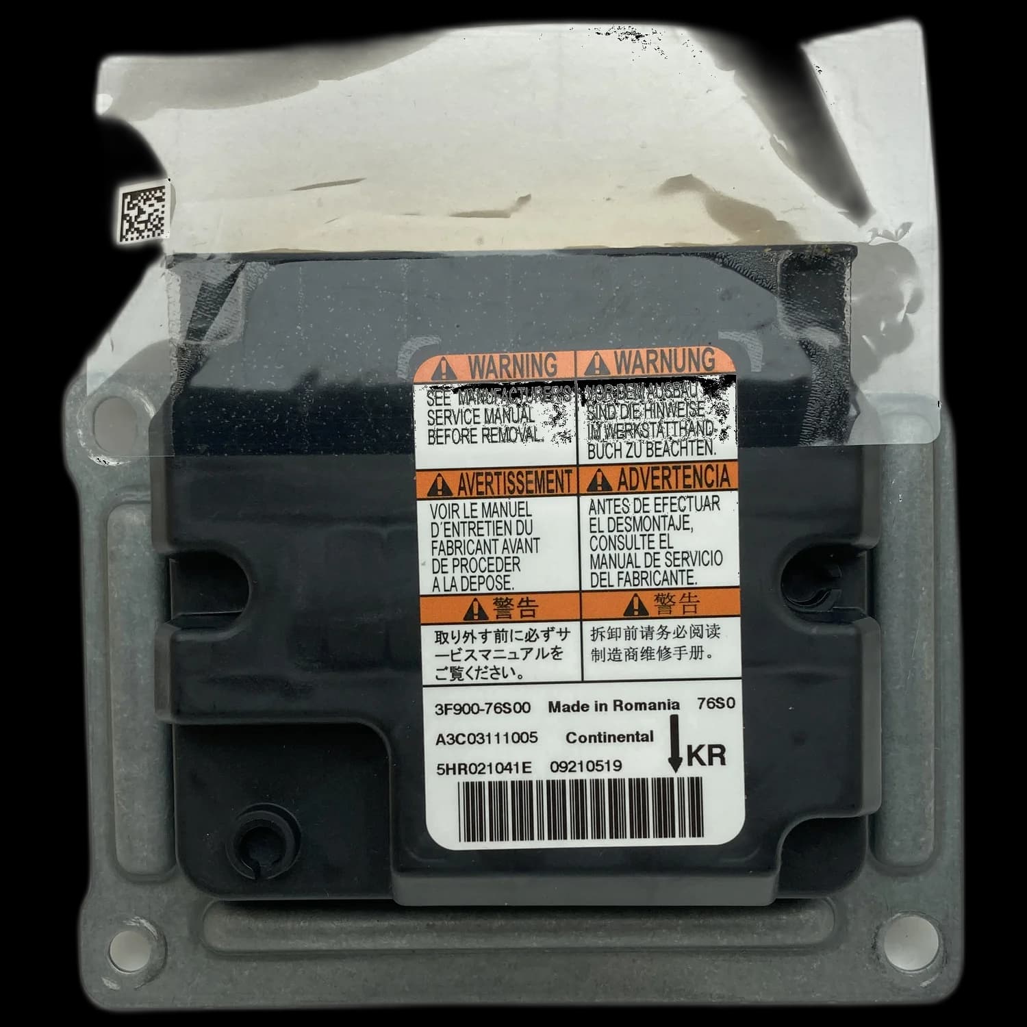 Calculateur airbag 3F900-76S00, Étiquette