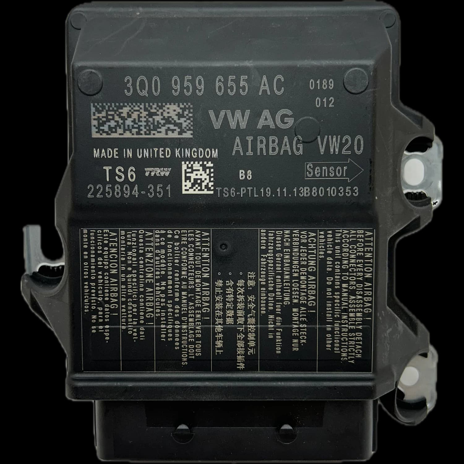 Airbag-Steuergerät 3Q0 959 655 AC, Etikett