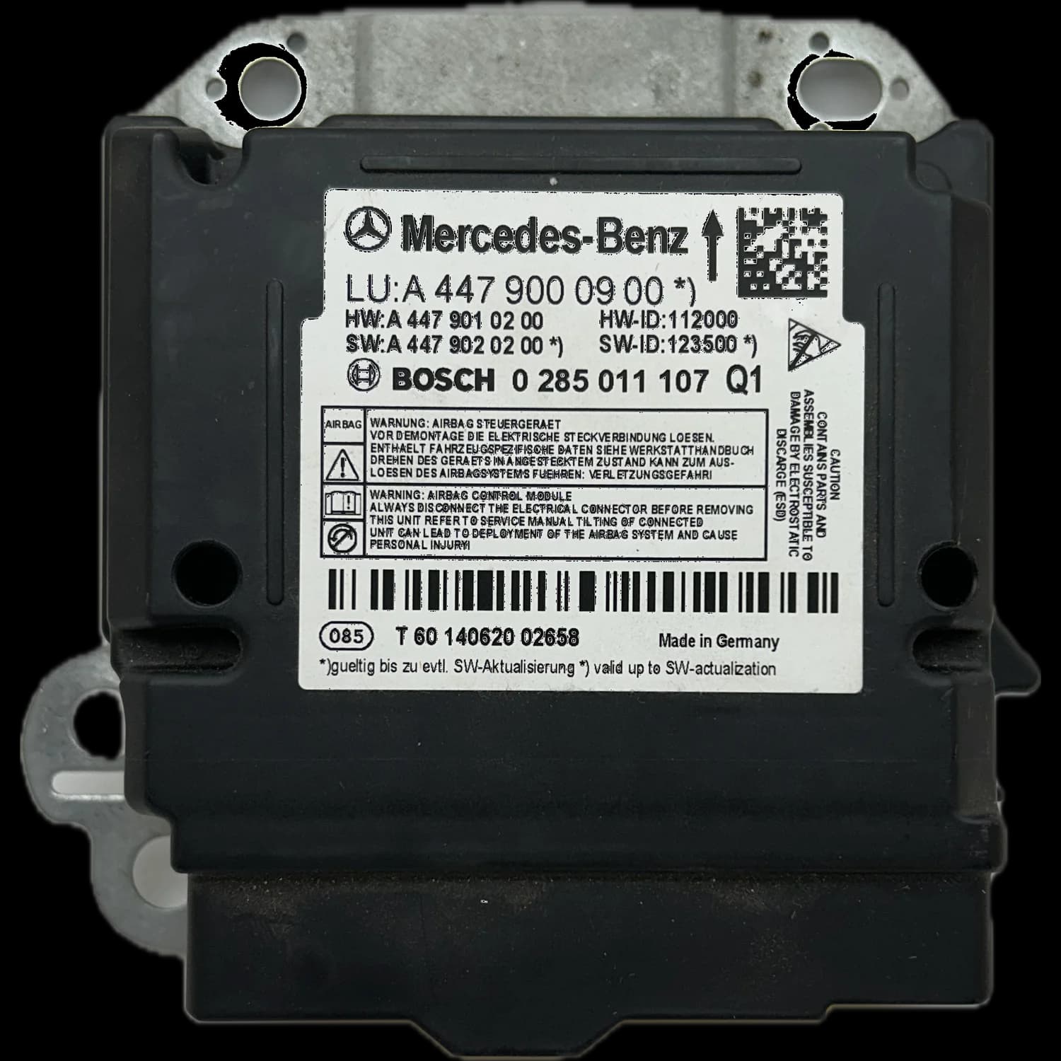Airbag-Steuergerät A4479000900, Etikett