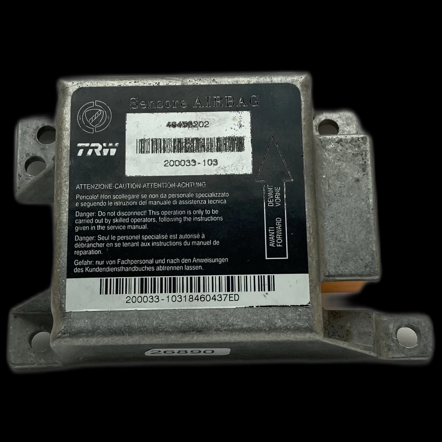 Calculateur airbag 46459202, Étiquette