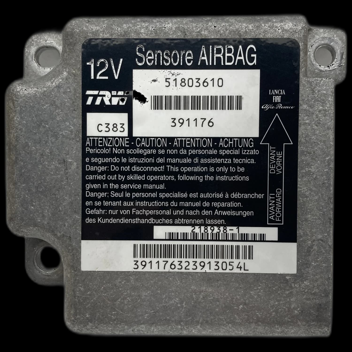 Airbag-Steuergerät 51803610, Etikett