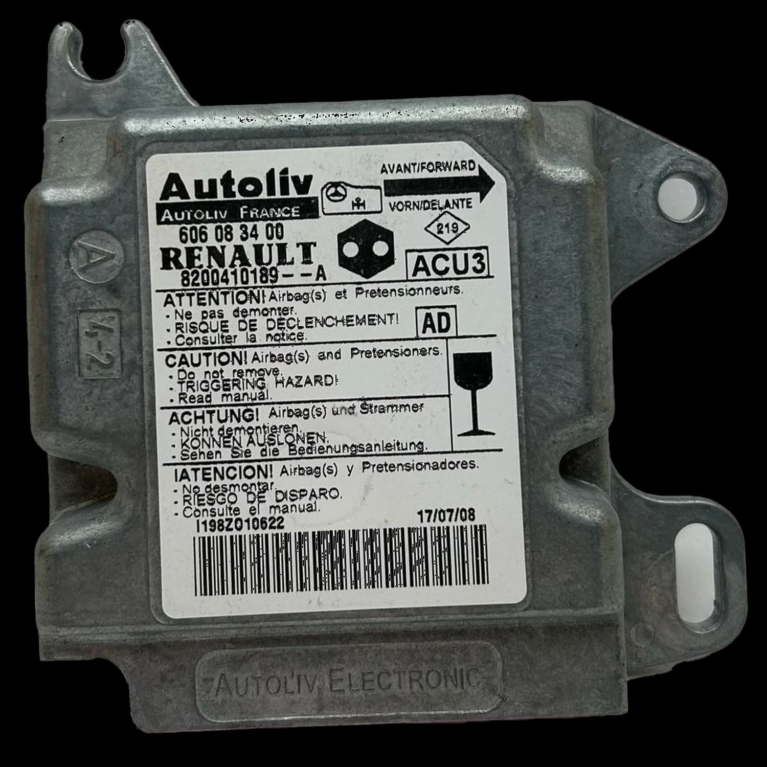 Airbag-Steuergerät 606083400, Etikett