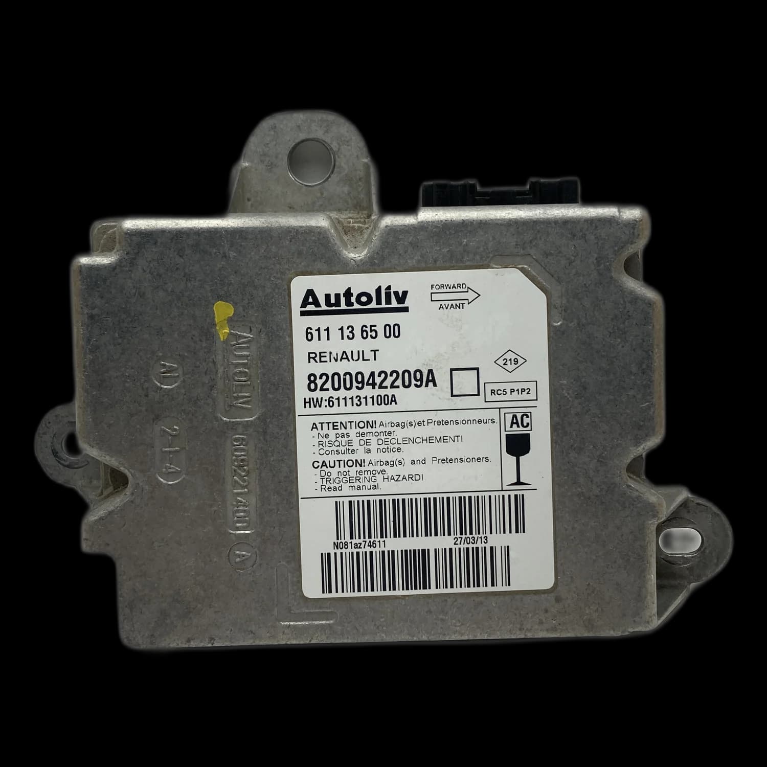 Airbag-Steuergerät 611136500, Etikett