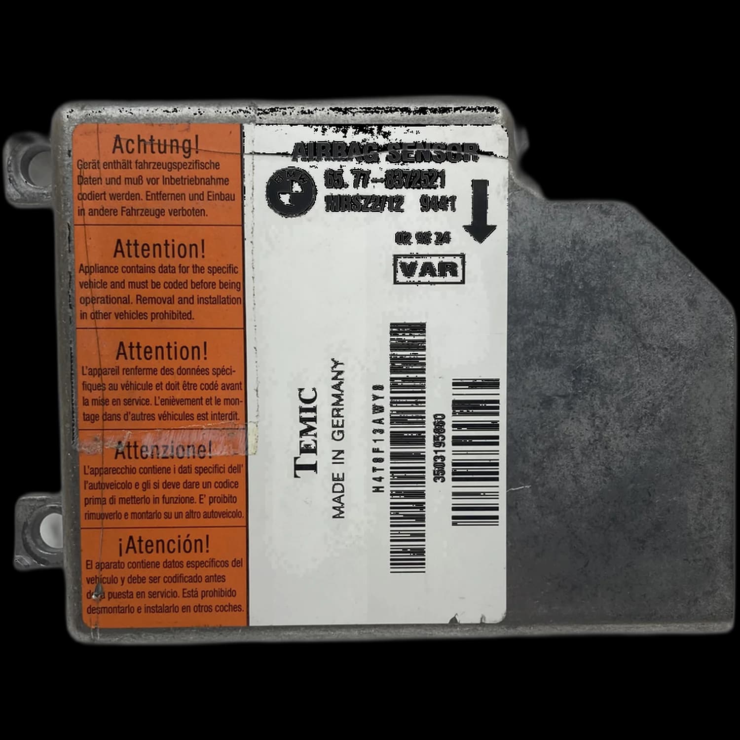 Airbag-Steuergerät 6577-8372521, Etikett