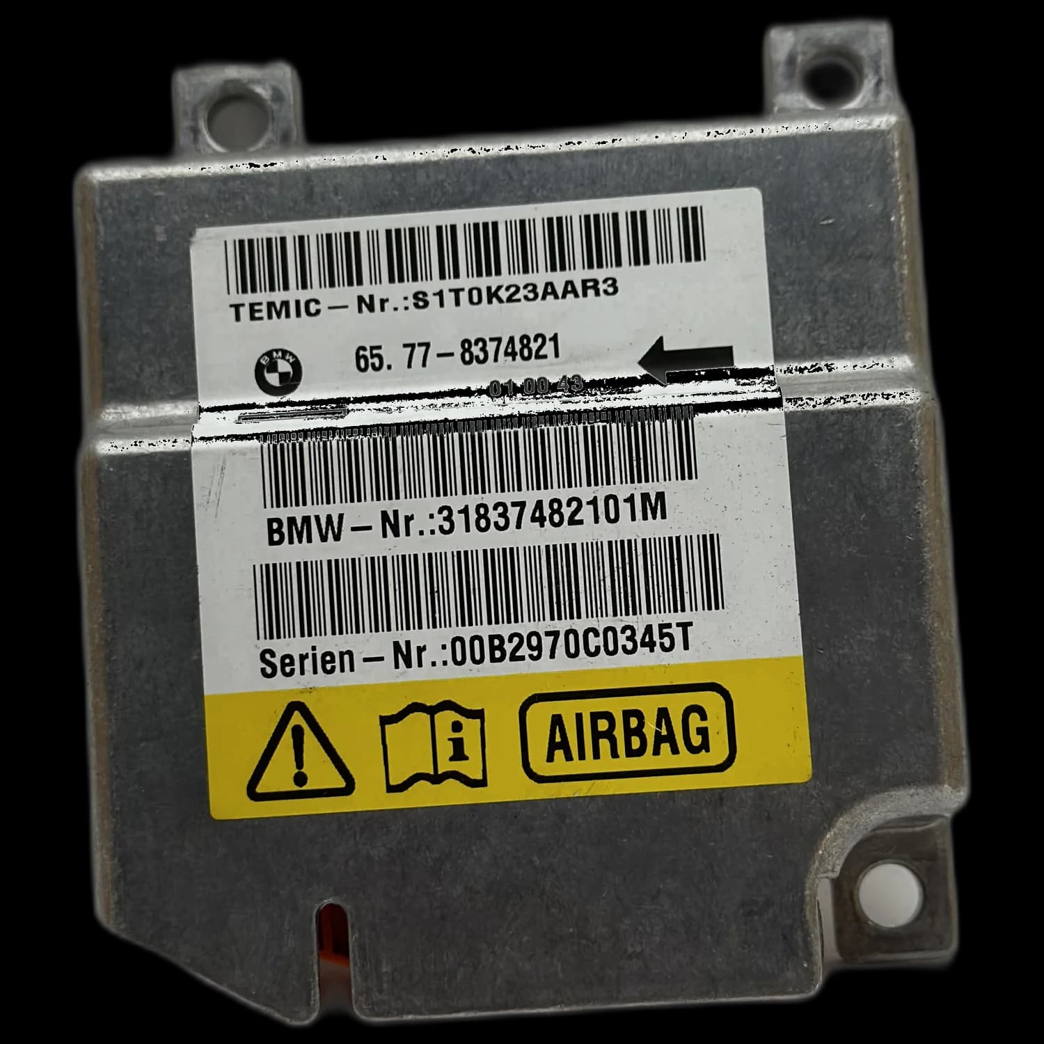 Airbag-Steuergerät 65778374821, Etikett