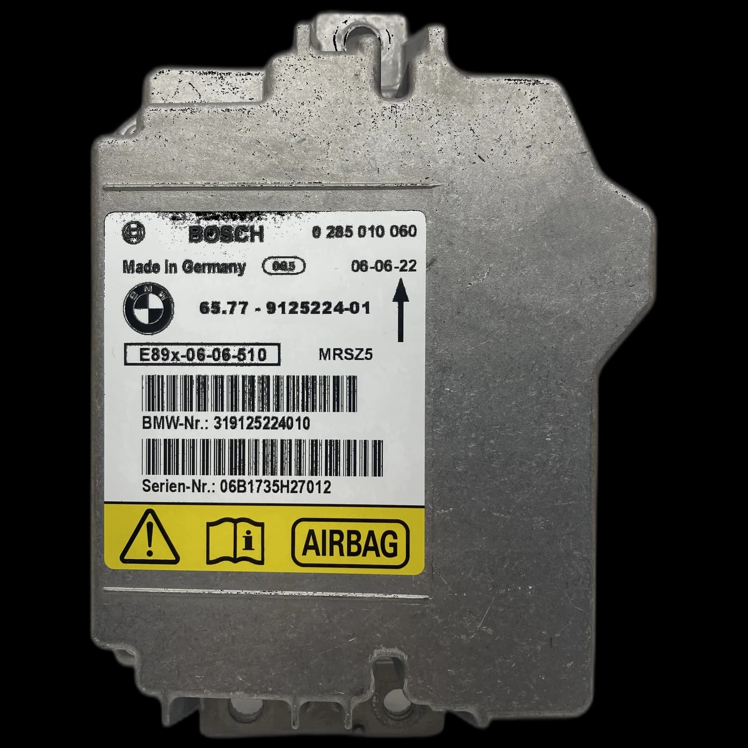 Airbag-Steuergerät 65.77-9125224-01, Etikett