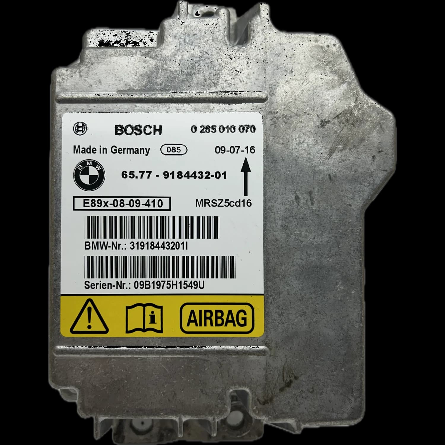 Airbag-Steuergerät 6577-9184432-01, Etikett