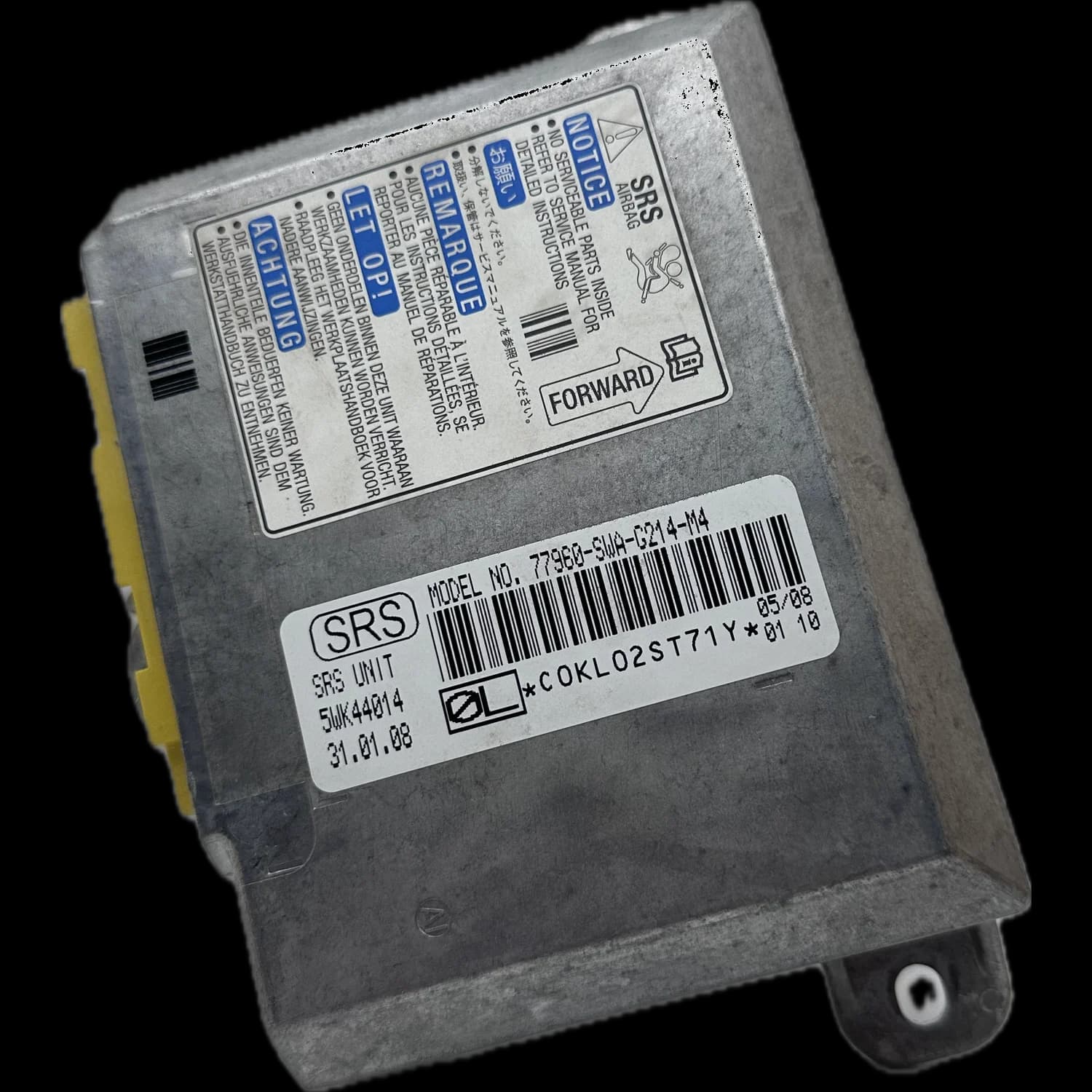 Calculateur airbag 77960-SWA-G214-M4, Étiquette