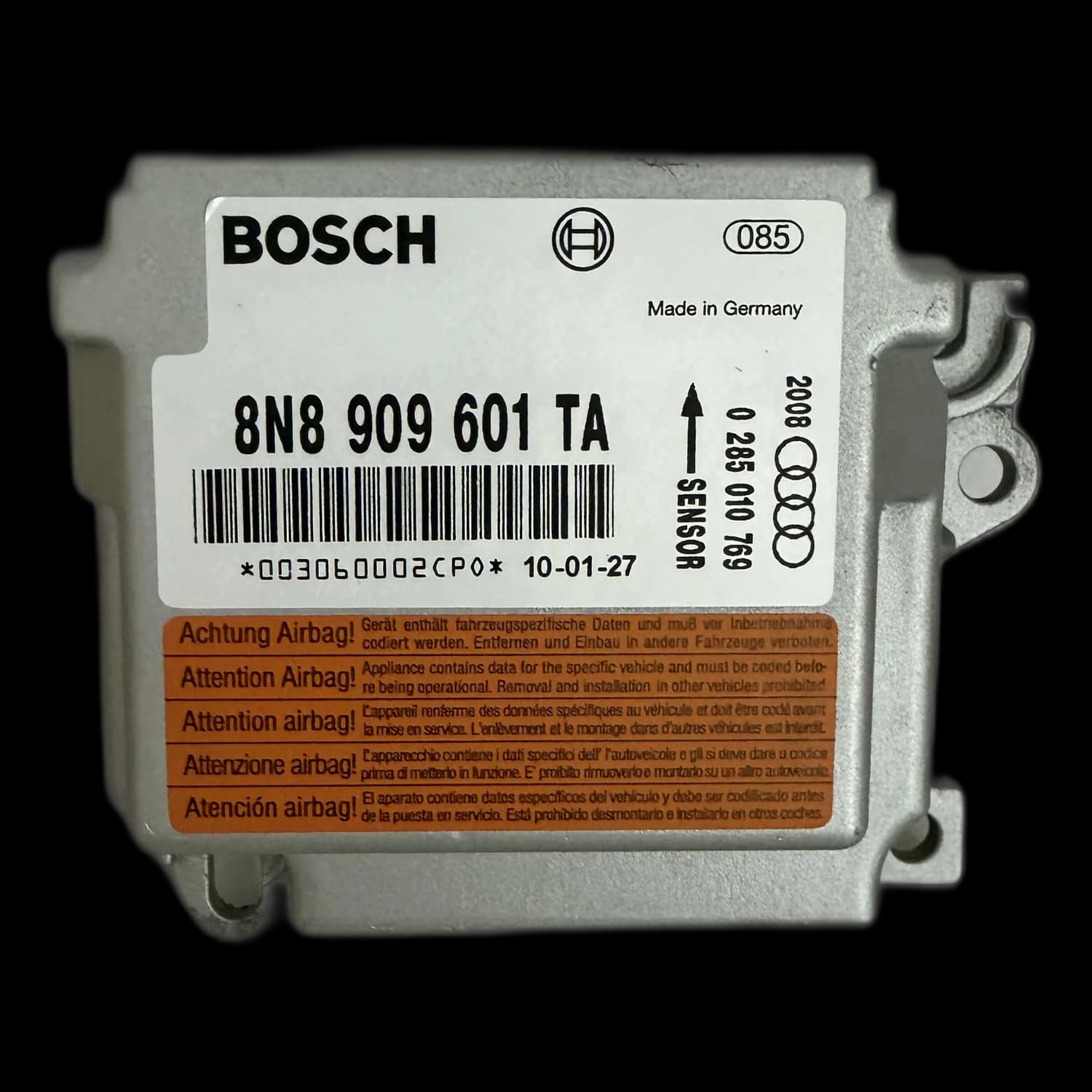 Airbag-Steuergerät 8N8 909 601 TA, Etikett