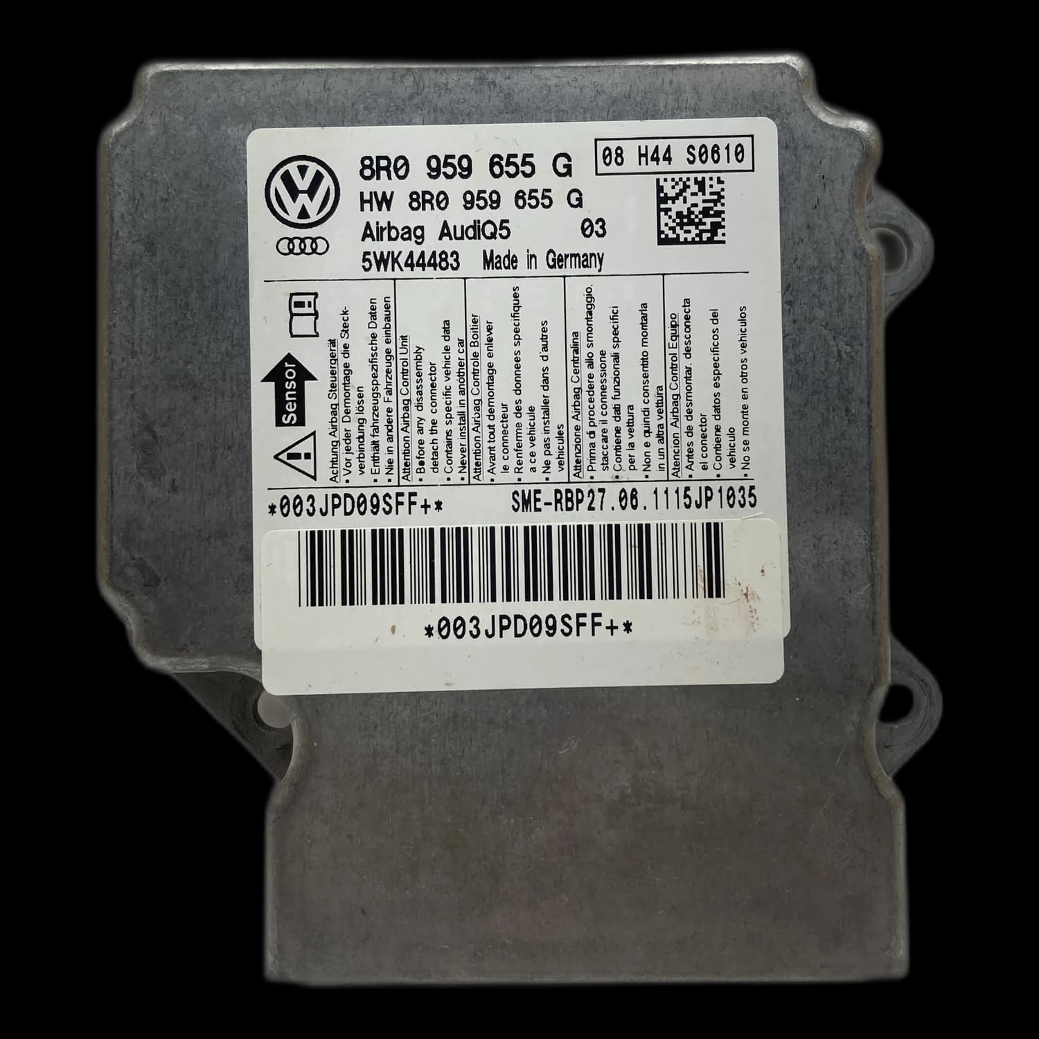 Airbag-Steuergerät 8R0 959 655 G, Etikett