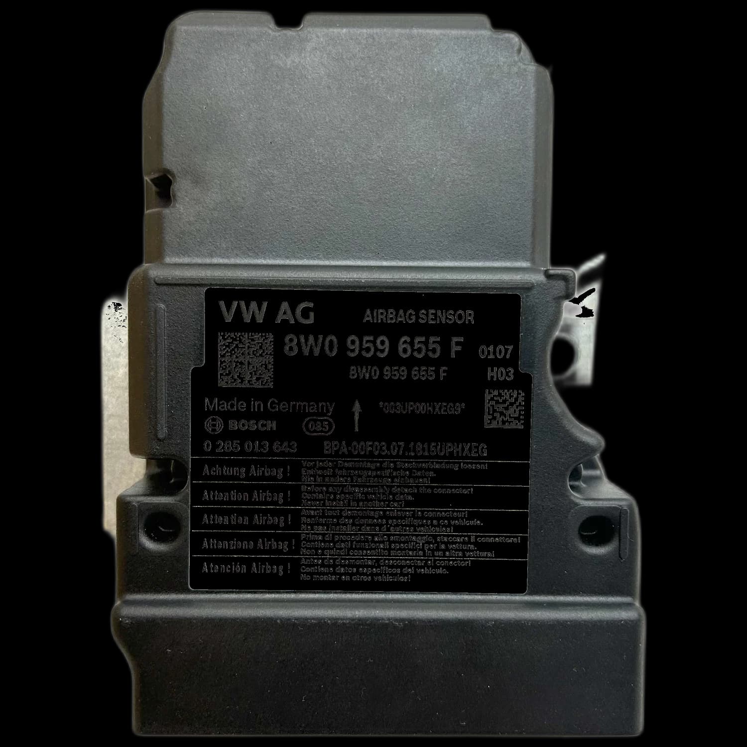 Calculateur airbag 8W0 959 655F, Étiquette