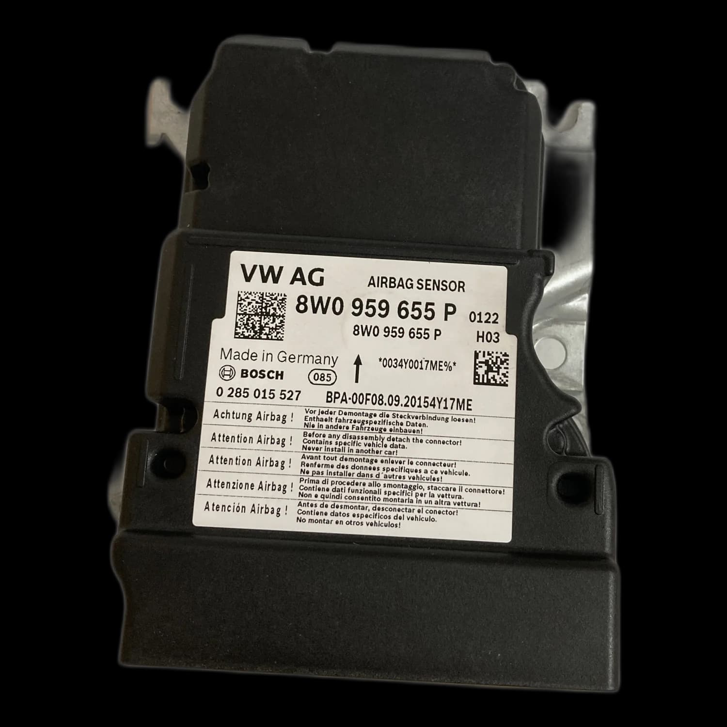 Calculateur airbag 8W0 959 655 P, Étiquette
