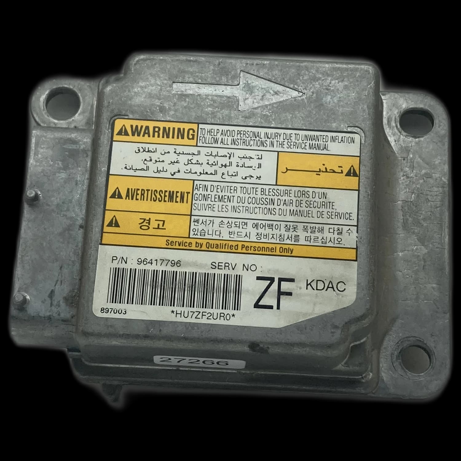 Airbag-Steuergerät 96417796, Etikett