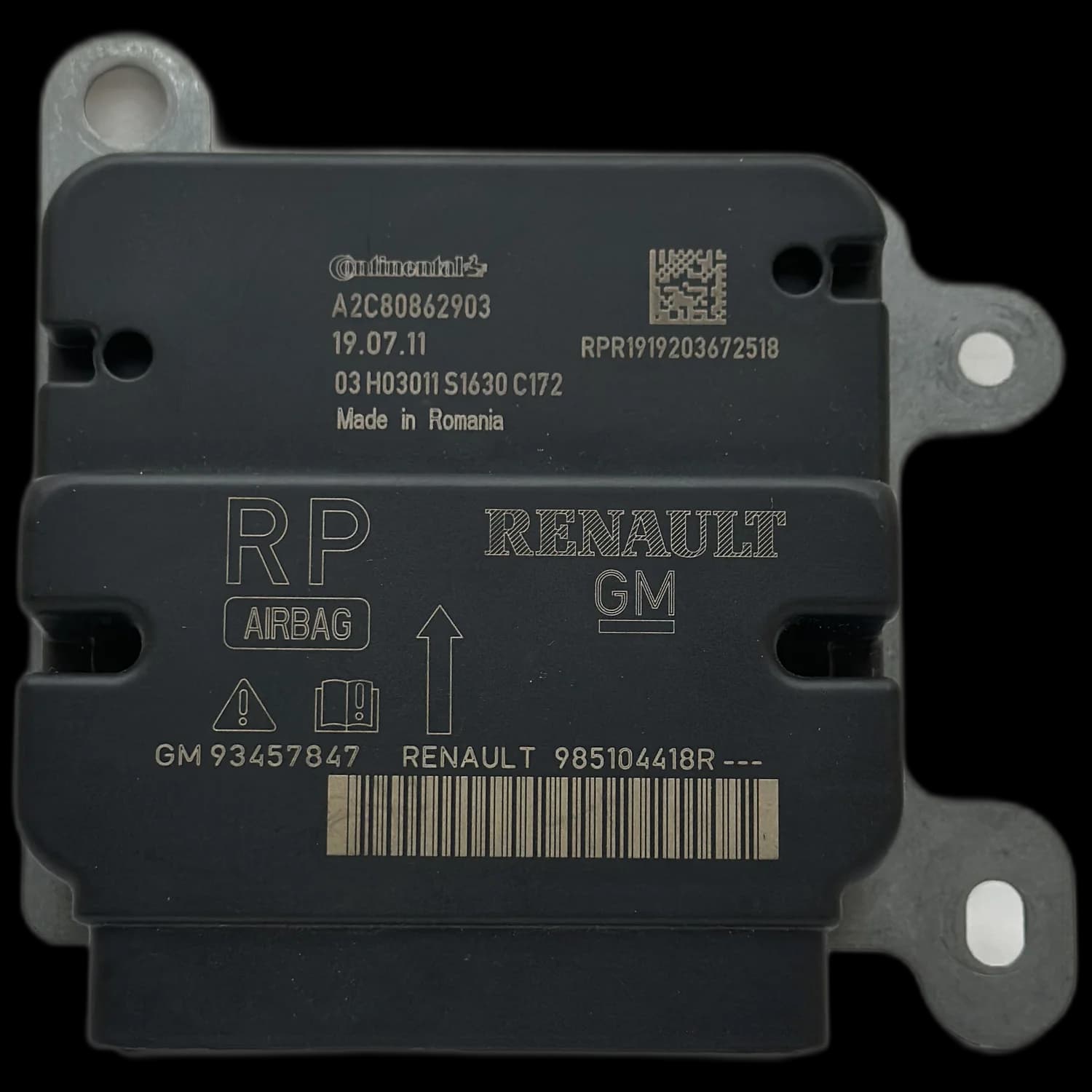 Airbag-Steuergerät 985104418R, Etikett