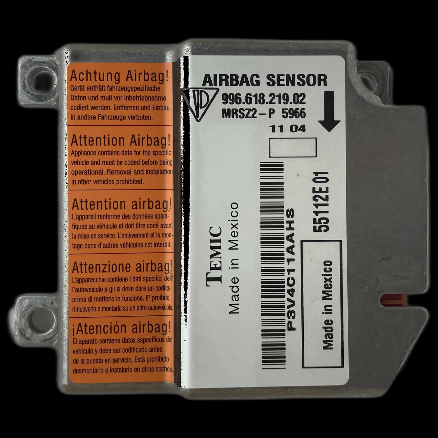 Airbag-Steuergerät 996.618.219.02, Etikett